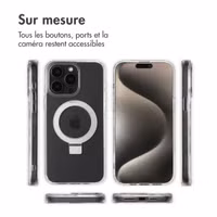 Accezz Coque Ring Stand avec MagSafe Apple iPhone 15 Pro Max - Transparent