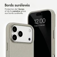 Accezz Coque arrière en cuir avec MagSafe Apple iPhone 18 Pro / 17 Pro - Light Grey