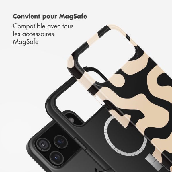 Selencia Coque arrière Vivid avec MagSafe Apple iPhone 17 Pro Max - Art Wave Black