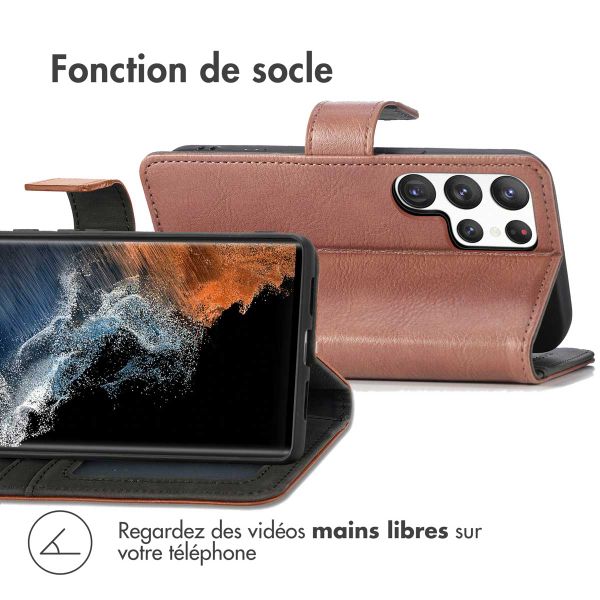 imoshion Étui de télephone portefeuille de luxe Samsung Galaxy S23 Ultra - Marron