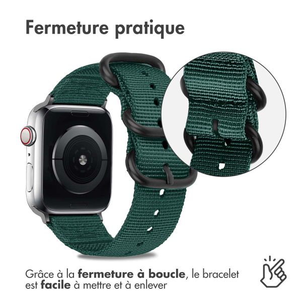 imoshion Bracelet robuste en nylon Apple Watch | 38/40/41/42 mm - Vert foncé
