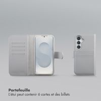 Selencia Étui portefeuille amovible Olyn avec MagSafe Samsung Galaxy S25 / S24 - Gris