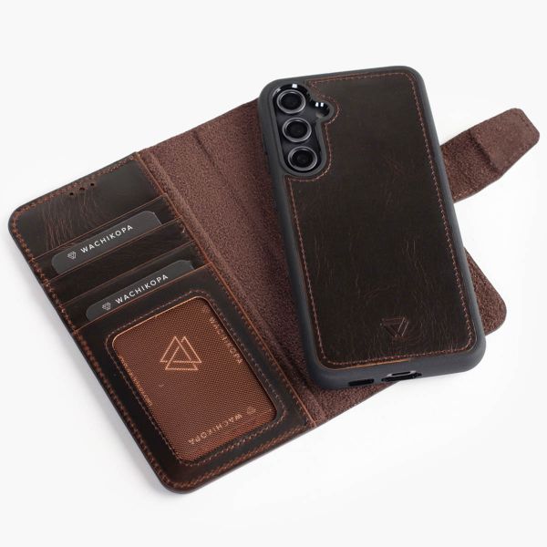 Wachikopa Étui de télephone portefeuille Magic 2-in-1 Samsung Galaxy S23 FE - Dark Brown