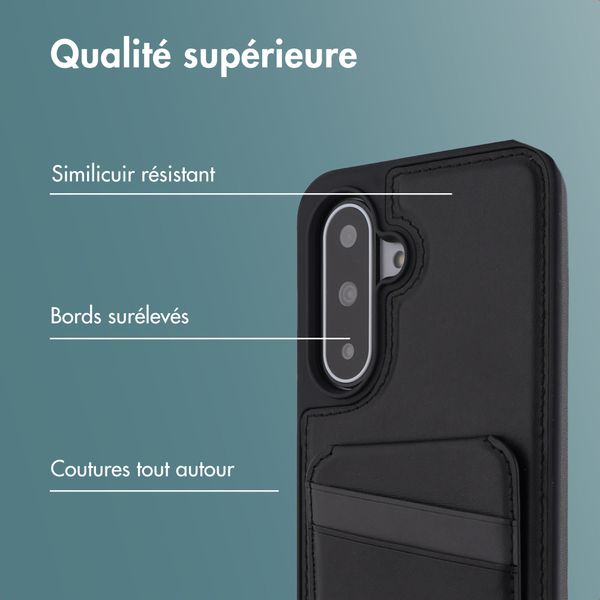 imoshion Coque arrière avec porte-cartes et support Samsung Galaxy A17 (5G) / (4G) - Noir
