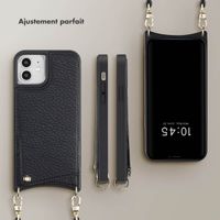 Selencia Coque de télephone Nova avec cordon et porte-cartes Apple iPhone 12 (Pro) - Noir
