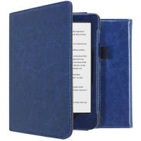 imoshion Étui de liseuse portefeuille en cuir végan Kobo Clara HD - Bleu foncé
