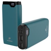 imoshion Batterie externe 20 000 mAh - Chargeur rapide 22,5 W - USB-C / USB-A - Vert pétrole