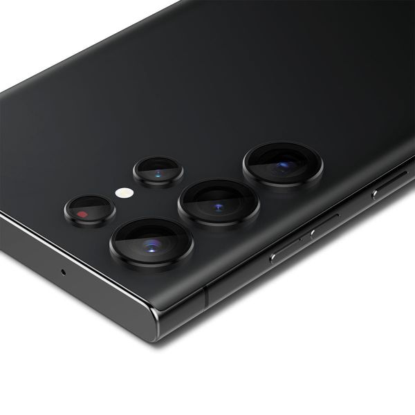 Spigen Optik Pro EZ Fit Lens Protector - Protection d'objectif de caméra (lot de 2) Samsung Galaxy S23 Ultra - Noir