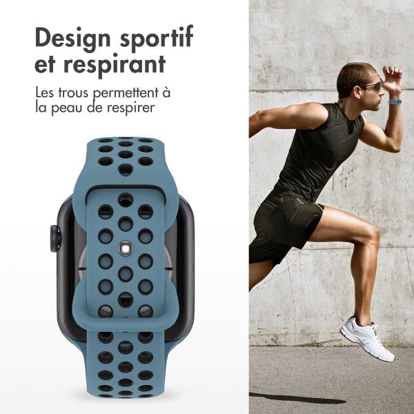 imoshion Bracelet Sport⁺ en silicone Apple Watch | 38/40/41/42 mm - Taille M/L - Blue & Black