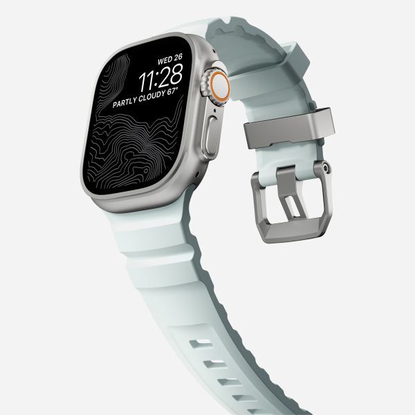 Nomad Bracelet Rocky Point Apple Watch | 44/45/46/49 mm - Icy Blue Glow TItanium