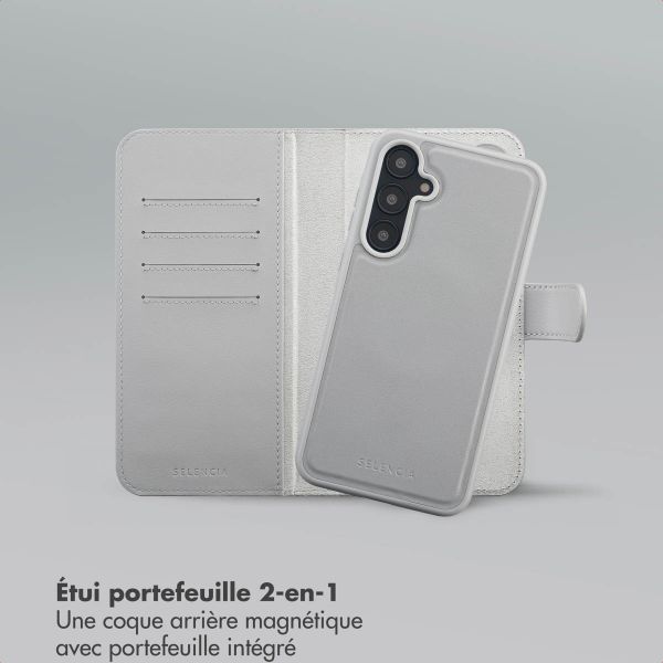 Selencia Étui portefeuille amovible Olyn avec MagSafe Samsung Galaxy A55 - Gris