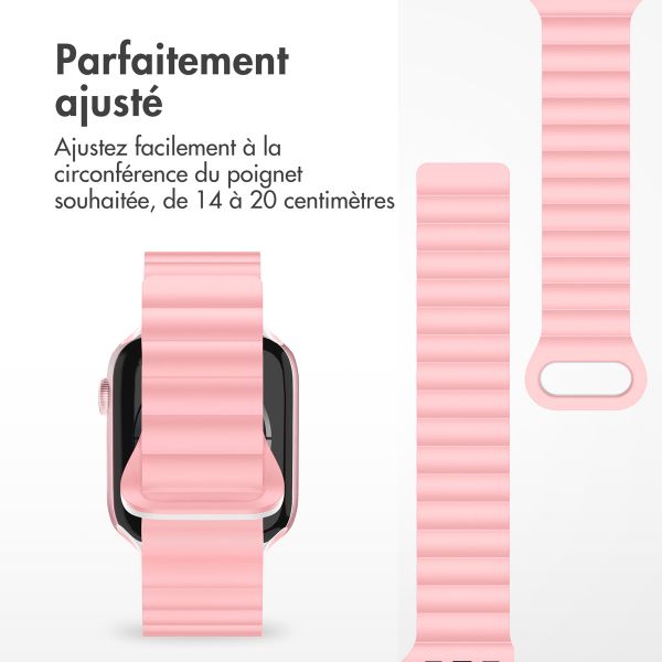 imoshion Bracelet en silicone magnétique Apple Watch | 38/40/41/42 mm - Rose & Blanc