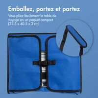 imoshion Table de voyage - Support de tablette voiture - 7 compartiments de rangement - Inclus 2 coloriages - Bleu