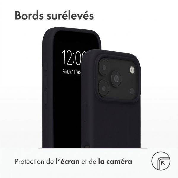 Accezz Coque Liquid Silicone avec MagSafe Apple iPhone 18 Pro / 17 Pro - Noir