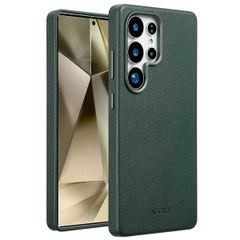 Accezz Coque arrière en cuir avec MagSafe Samsung Galaxy S25 Ultra - Cedar Green