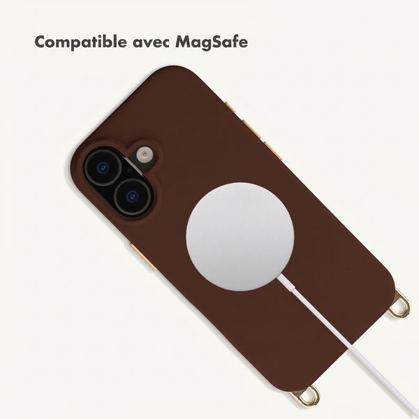 Selencia Coque arrière Rivièra avec MagSafe avec crochets amovibles Apple iPhone 17 - Choco Brown