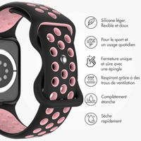 imoshion Bracelet Sport⁺ en silicone Apple Watch | 38/40/41/42 mm - Taille S/M - Black & Pink