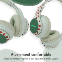 imoshion Casque sans fil pour enfants Dino LED Light - Limiteur de décibels - Avec câble AUX - Brown / Orange