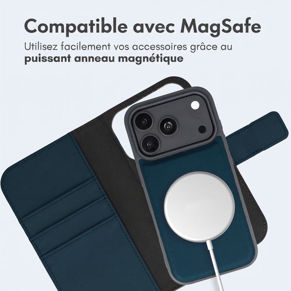 imoshion Étui portefeuille luxe 2-en-1 amovible Apple iPhone 18 Pro Max / 17 Pro Max - Bleu