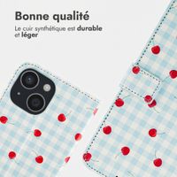 imoshion Étui de télephone portefeuille Design Apple iPhone 15 - Cherry Check