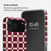 Selencia Coque arrière Vivid Apple iPhone 18 Pro / 17 Pro - Check This Burgundy