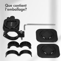 Accezz Support de téléphone EasyLock pour vélo - Rotation à 360° - Universel - Noir