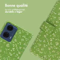 imoshion Étui de télephone portefeuille Design Motorola Moto G04 / G24 - Green Flowers
