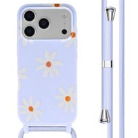 imoshion Coque design en silicone avec cordon Apple iPhone 17 Pro - Lila Flower Distance