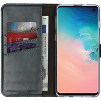 Selencia Étui portefeuille en cuir véritable Samsung Galaxy S10 - Vert