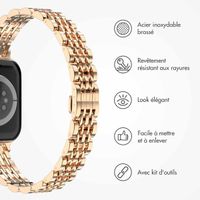 Selencia Bracelet en acier slim style Jubilee Apple Watch | 38/40/41/42 mm - Rose Doré