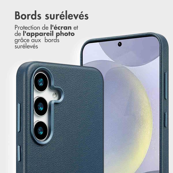 Accezz Étui de télephone portefeuille en cuir 2-en-1 avec MagSafe Samsung Galaxy S25 Plus - Nightfall Blue