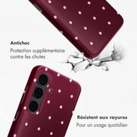 Selencia Coque arrière Vivid avec MagSafe Samsung Galaxy S24 - Happy Dots Burgundy
