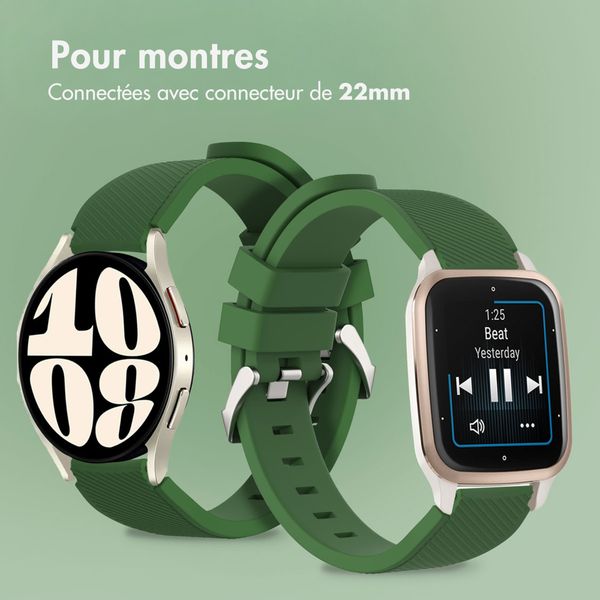 imoshion Bracelet en silicone flexible  - Connexion universelle 22 mm - Vert foncé