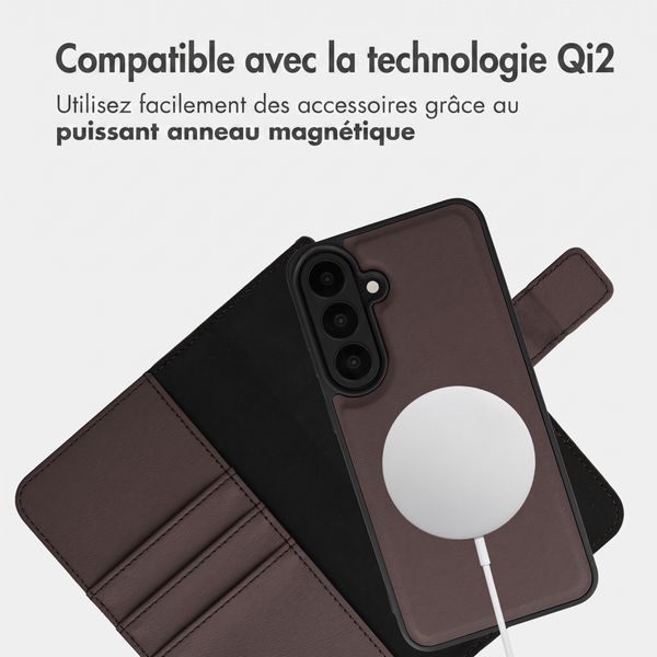 imoshion Étui portefeuille luxe 2-en-1 amovible Samsung Galaxy S26 FE - Marron