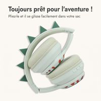 imoshion Casque sans fil pour enfants Dino LED Light - Limiteur de décibels - Avec câble AUX - Brown / Orange