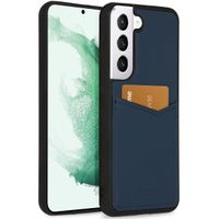 Accezz Coque en cuir de qualité supérieure avec fentes pour cartes Samsung Galaxy S22 Plus - Bleu foncé