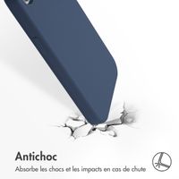 Accezz Coque Liquid Silicone avec MagSafe Apple iPhone 17e / 16e - Bleu foncé