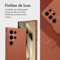 Accezz Étui de télephone portefeuille en cuir 2-en-1 avec MagSafe Samsung Galaxy S24 Ultra - Sienna Brown