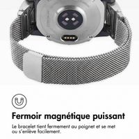 imoshion Bracelet QuickFit® Milanais  - Connexion Garmin 22 mm - Taille L/XL - Argent