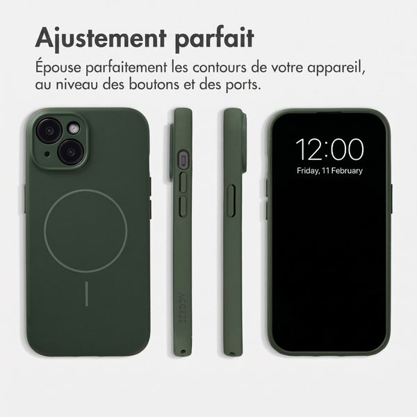 Accezz Coque Grip avec MagSafe Apple iPhone 15 - Vert foncé