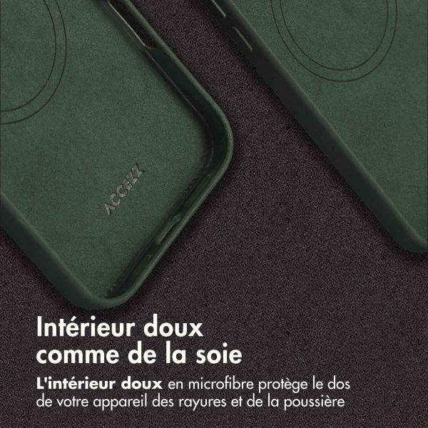 Accezz Coque MagSafe en cuir vintage Apple iPhone 16 Pro Max - Smokey Green