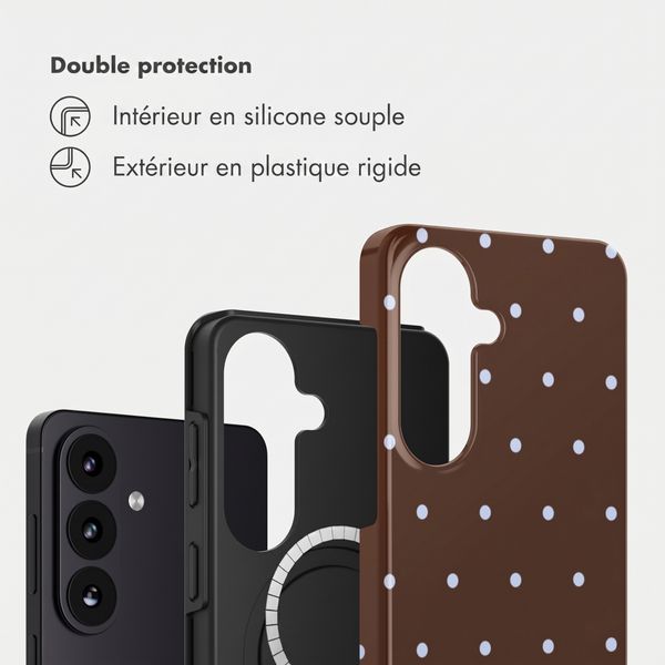 Selencia Coque arrière Vivid avec MagSafe Samsung Galaxy S26 - Happy Dots Chocolate