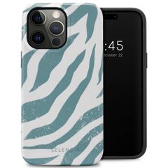 Selencia Coque arrière Vivid Apple iPhone 14 Pro Max - Colorful Zebra Pine Blue
