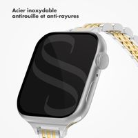 Selencia Bracelet en acier slim style Jubilee Apple Watch | 38/40/41/42 mm - Argent et Or
