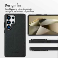 Accezz Coque arrière en cuir avec MagSafe Samsung Galaxy S25 Ultra - Onyx Black