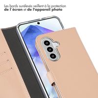 Selencia Étui portefeuille en cuir véritable Samsung Galaxy A26 - Dusty Pink