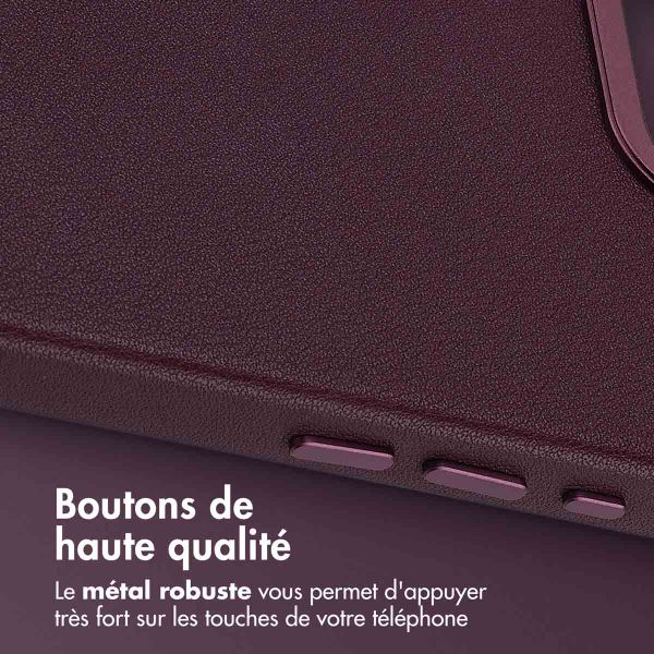Accezz Coque arrière en cuir avec MagSafe Apple iPhone 17e / 16e - Heath Purple
