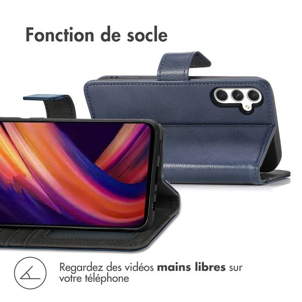 imoshion Étui de télephone portefeuille de luxe Samsung Galaxy A25 (5G) - Bleu foncé