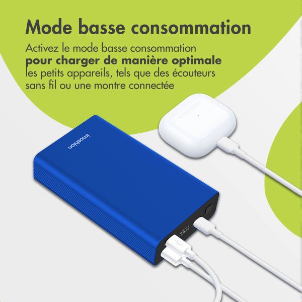imoshion Ultra Series Aluminium Batterie externe 20.000 mAh - Charge rapide jusqu'à 33 watts - Cobalt Blue