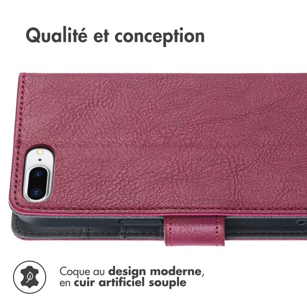 imoshion Étui de télephone portefeuille de luxe Apple iPhone 8 Plus / 7 Plus - Bordeaux